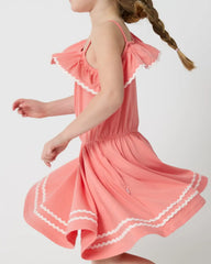 Beach Coral Asymmetrical Dress