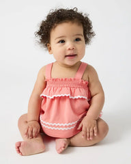 Beach Coral Smocked Top with Bloomer