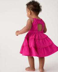 Pink Punch Open Back Tiered Dress with Bloomer