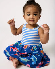 Tidepool Party Tiered Dress with Bloomer