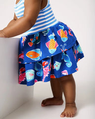 Tidepool Party Tiered Dress with Bloomer
