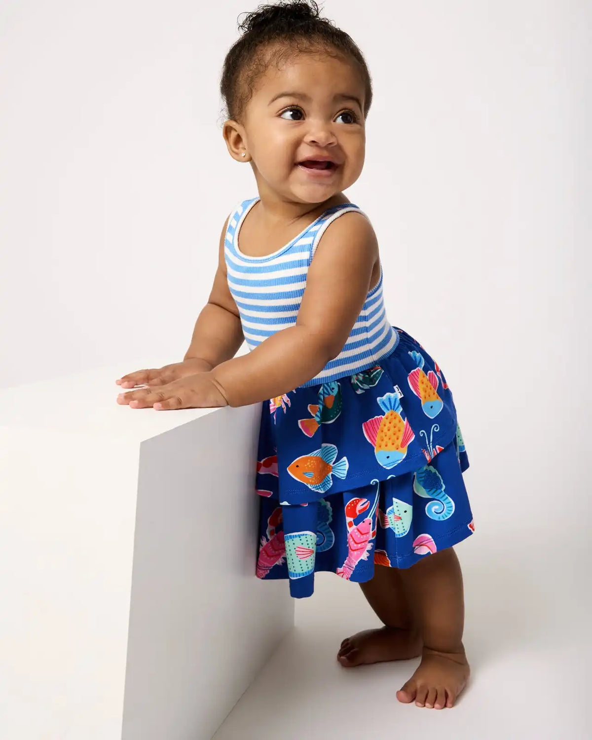 Tidepool Party Tiered Dress with Bloomer