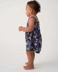 Tropical Garden Baby Bow Strap Romper