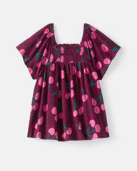 Cherry Charm Smocked Flutter Top