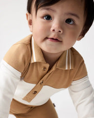 Maple Cream Polo Romper