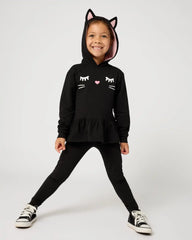 Black Cat Peplum Hoodie