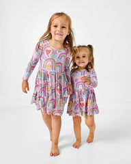 Disco Rainbows Skater Dress with Bodysuit