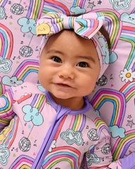 Disco Rainbows Luxe Bow Headband