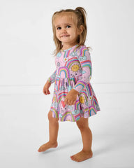 Disco Rainbows Skater Dress with Bodysuit