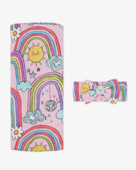 Disco Rainbows Swaddle & Luxe Bow Headband Set