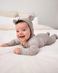 Dove Gray Bear Bonnet