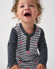 Heartstrings Stripe Henley Romper