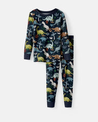 Navy Jurassic Jungle Two-Piece Pajama Set