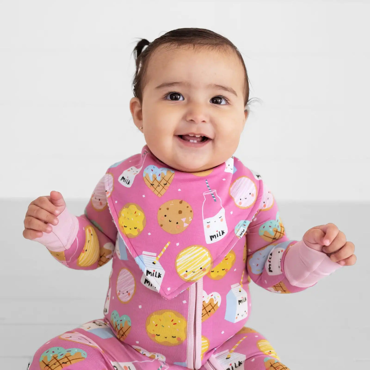 Pink Cookies & Milk Bandana Bib