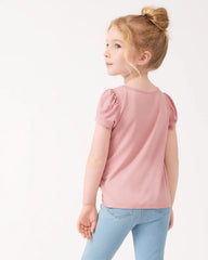 Mauve Blush Puff Sleeve Tee