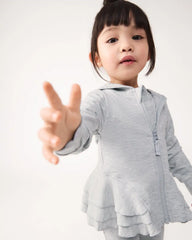 Light Heather Gray Peplum Hoodie