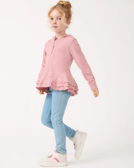 Mauve Blush Peplum Hoodie