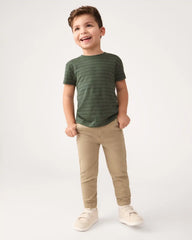 Olive Stripes Short Sleeve Relaxed Tee