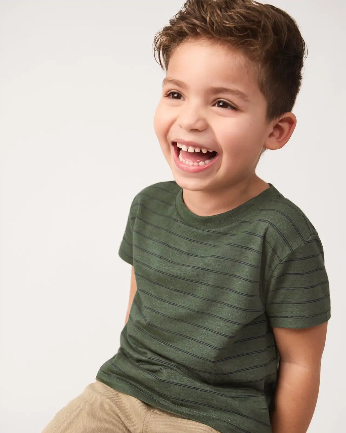 Olive Stripes Short Sleeve Relaxed Tee
