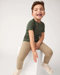 Olive Stripes Short Sleeve Relaxed Tee