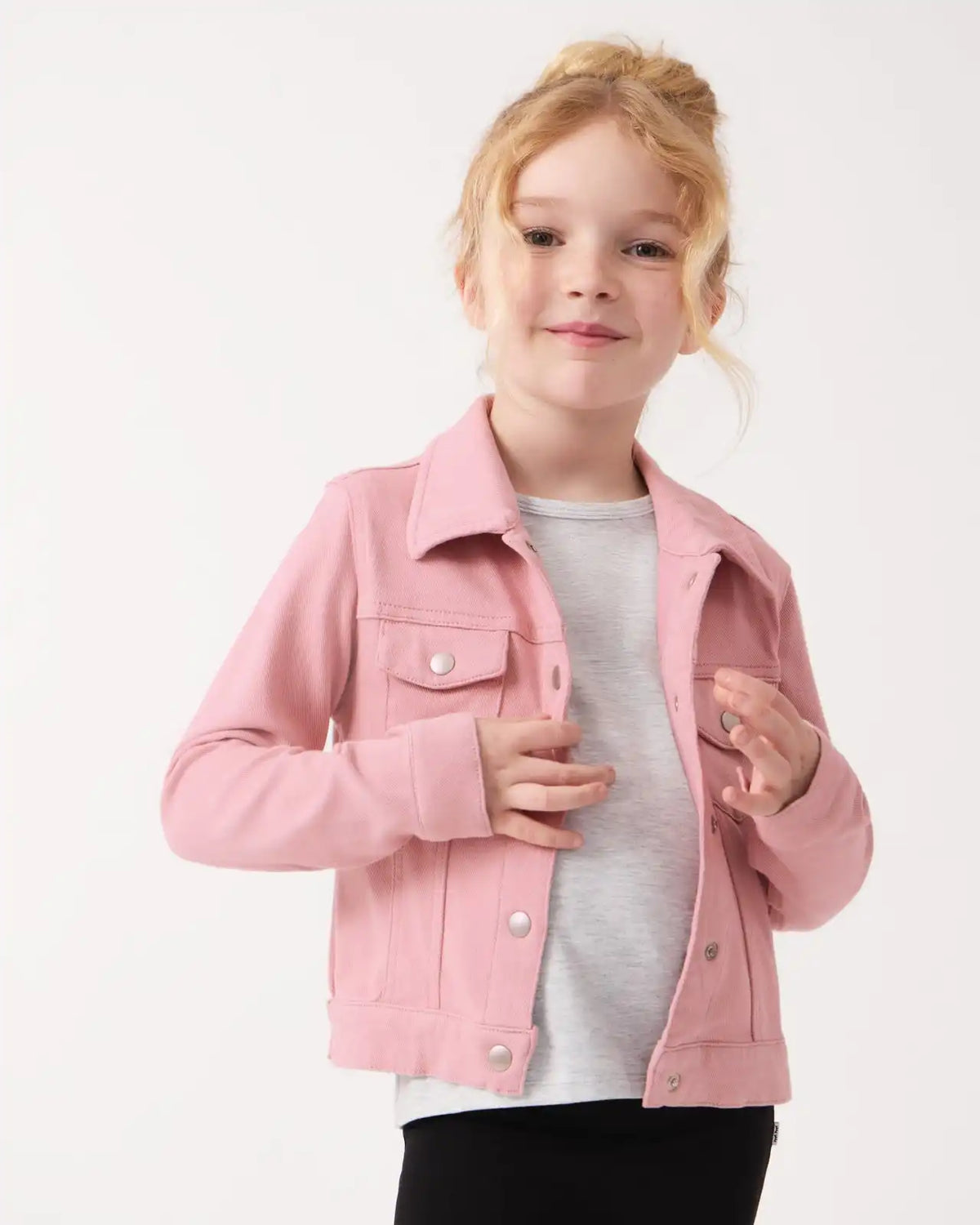 Mauve Blush Denim Trucker Jacket