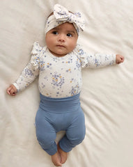 Hazy Blue Fold Over Legging