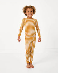 Marigold Stripe Two-Piece Pajama Set