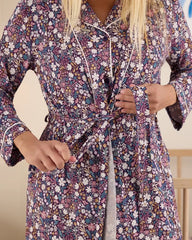 Midnight Petals Women's Robe