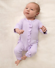 Misty Lavender Ribbed Ruffle Zippy