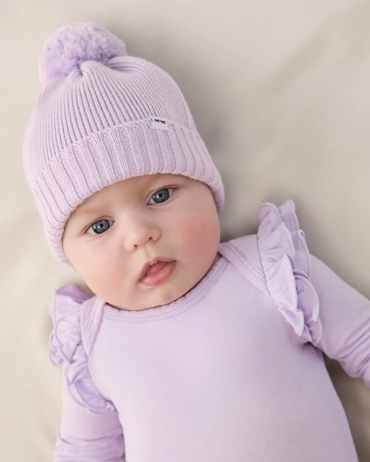 Misty Lavender Sweater Beanie Hat