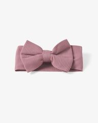 Rosewood Ribbed Luxe Bow Headband