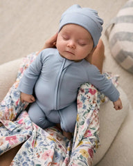 Light Fog Ribbed Infant Beanie