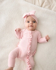Prima Pink Ribbed Ruffle Zippy