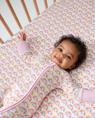 Pastel Rainbows Fitted Crib Sheet