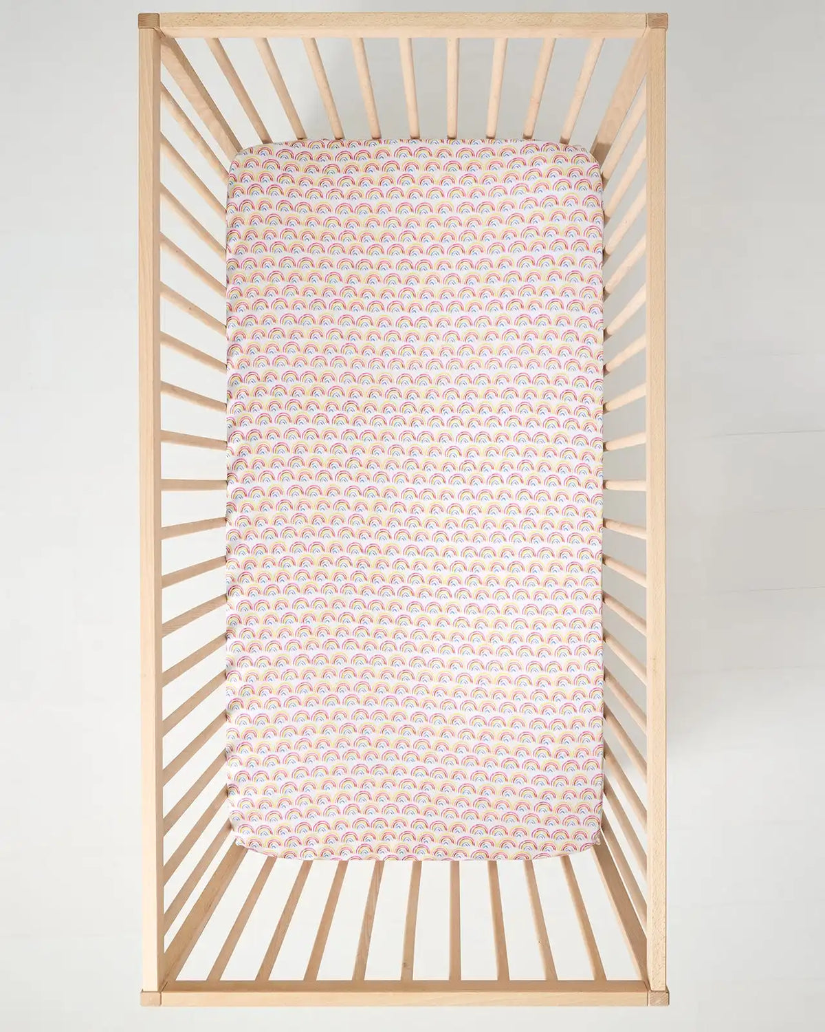 Pastel Rainbows Fitted Crib Sheet