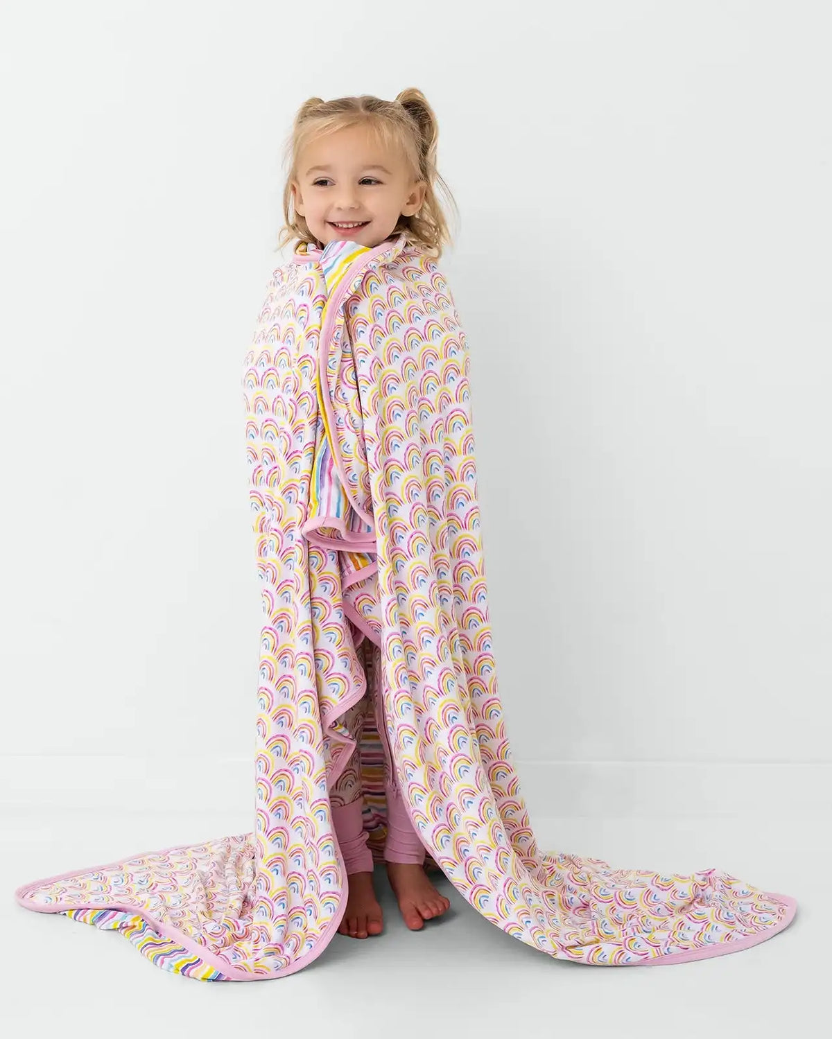 Pastel Rainbows & Sunrise Stripes Large Cloud Blanket®