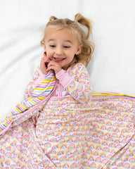Pastel Rainbows & Sunrise Stripes Large Cloud Blanket®