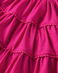 Pink Punch Open Back Tiered Dress with Bloomer