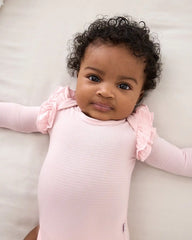 Prima Pink Stripe Flutter Bodysuit
