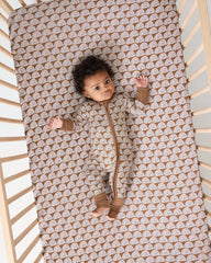 Rust Rainbows Fitted Crib Sheet