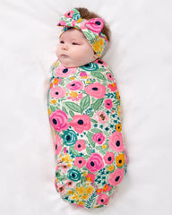 Secret Garden Swaddle & Luxe Bow Headband Set