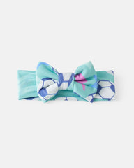 Aqua Soccer Stars Luxe Bow Headband