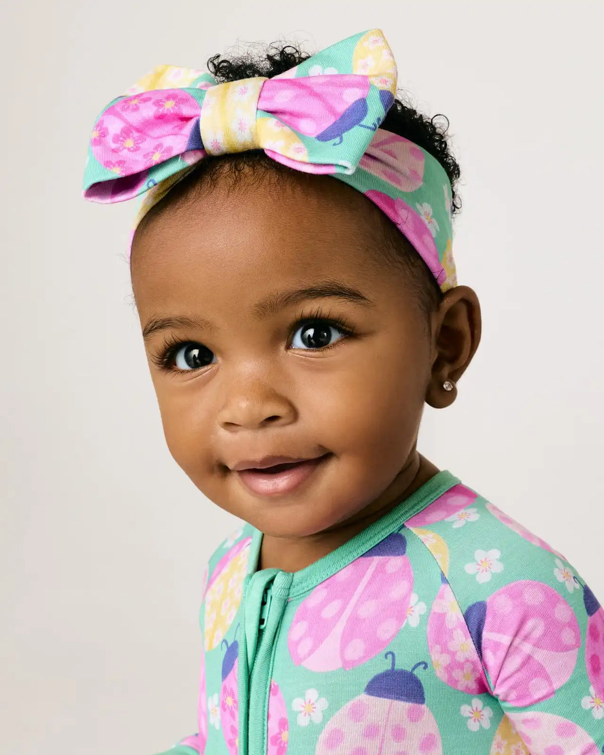 Ladybug Meadow Luxe Bow Headband