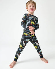 Navy Jurassic Jungle Two-Piece Pajama Set