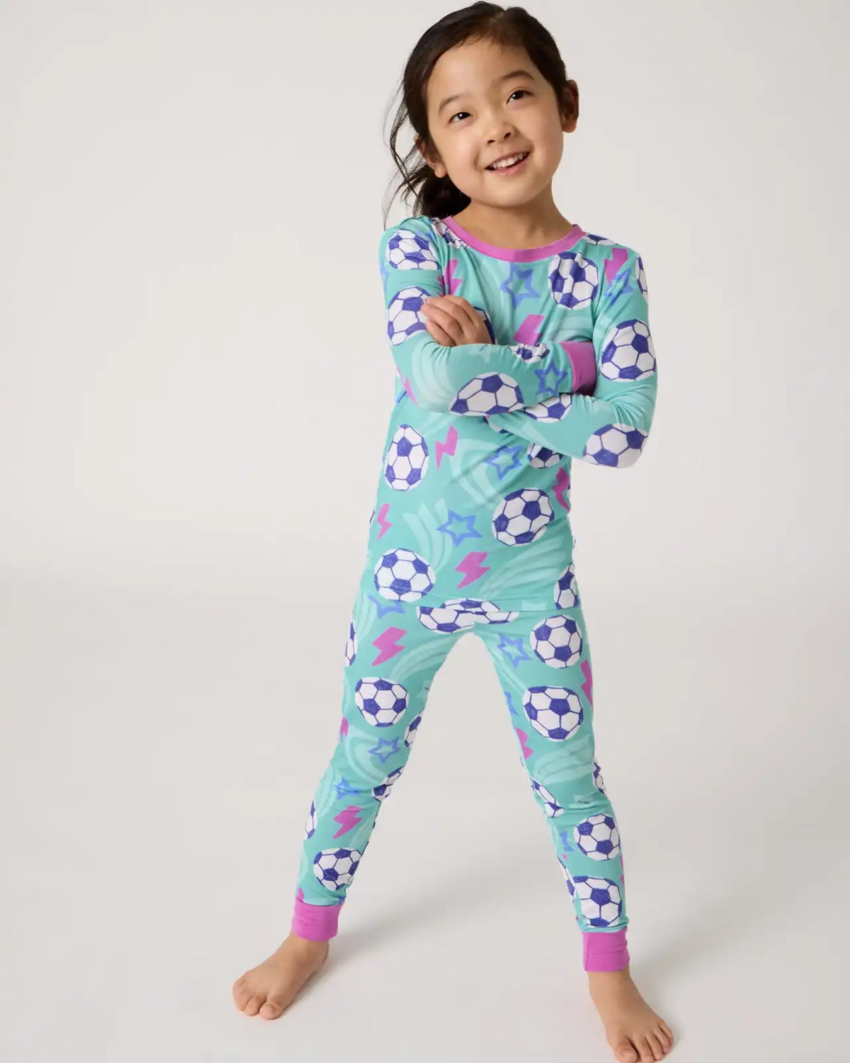 Aqua Soccer Stars Two-Piece Pajama Set
