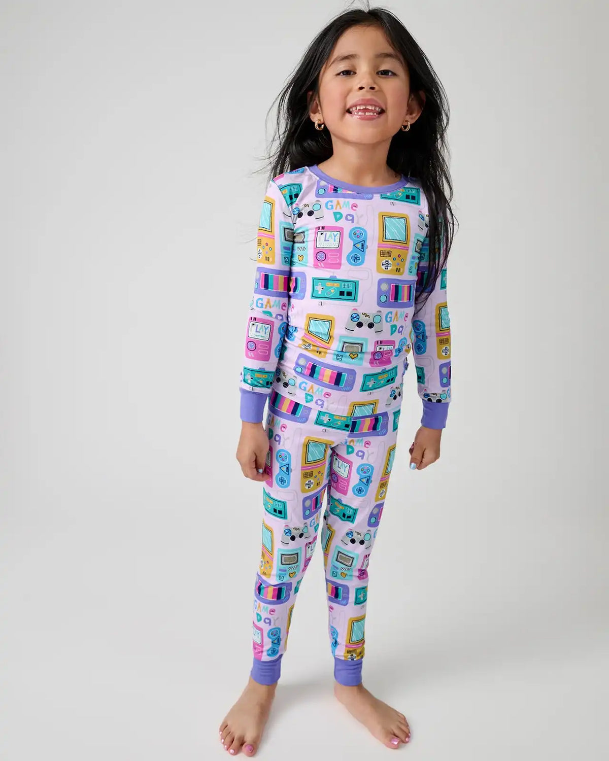 Purple Game On Two-Piece Pajama Set