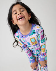 Purple Game On Two-Piece Pajama Set