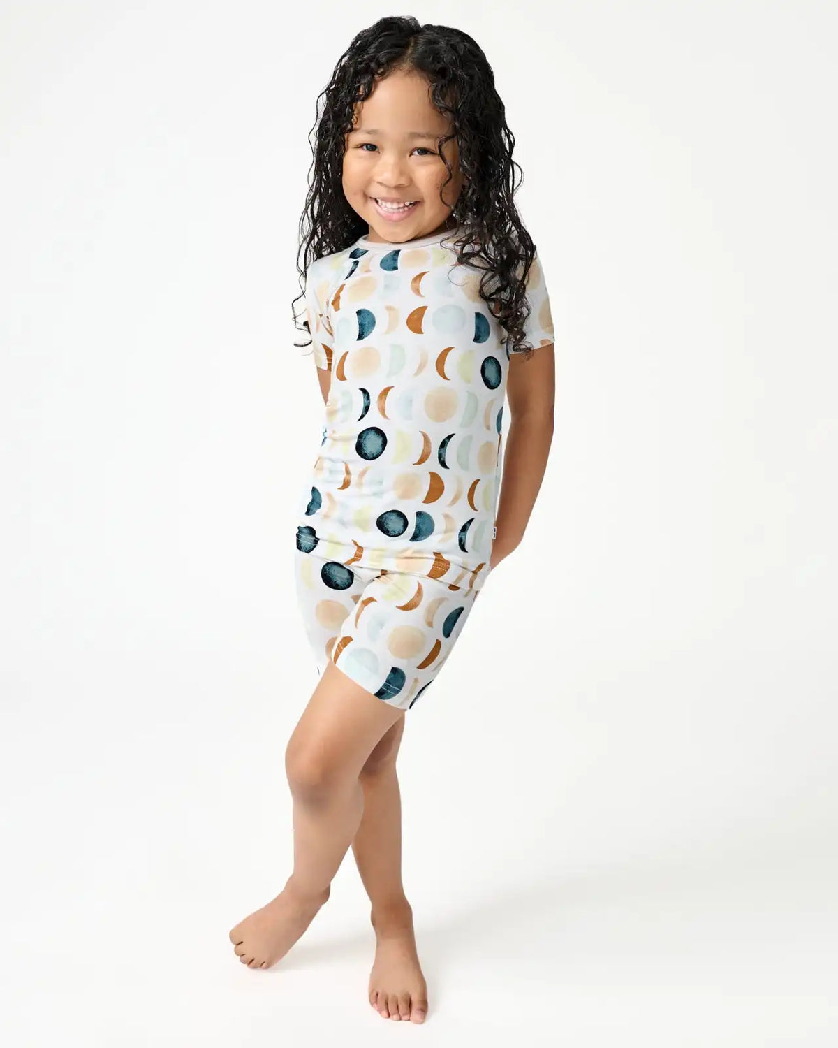 Luna Neutral Two-Piece Short Sleeve & Shorts Pajama Set
