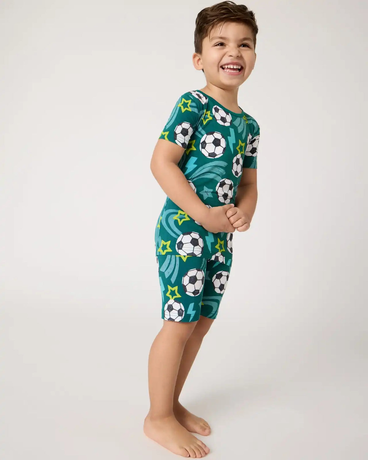 Soccer Stars Two-Piece Short Sleeve & Shorts Pajama Set