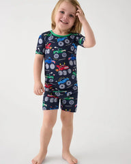 Monster Truck Madness Two-Piece Short Sleeve & Shorts Pajama Set